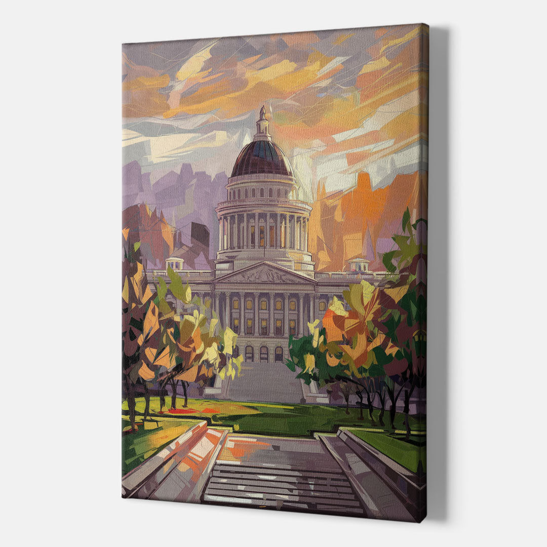 Salt Lake City Capitol Building - Canvas Wall Art Indoor