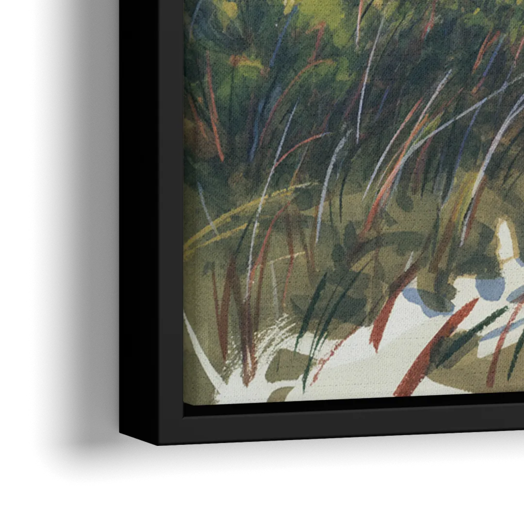 Frozen Tundra - Close-Up Black Frame Canvas