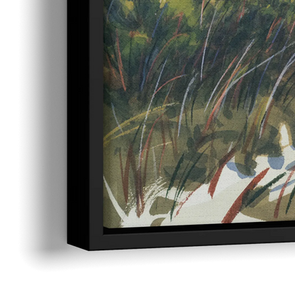 Frozen Tundra - Close-Up Black Frame Canvas