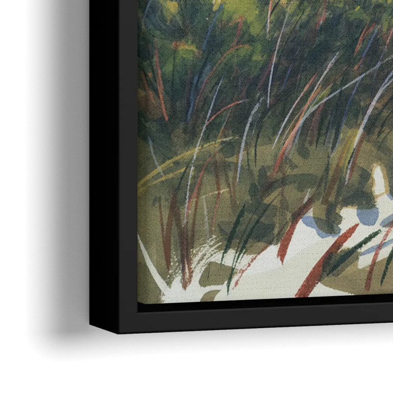 Frozen Tundra - Close-Up Black Frame Canvas