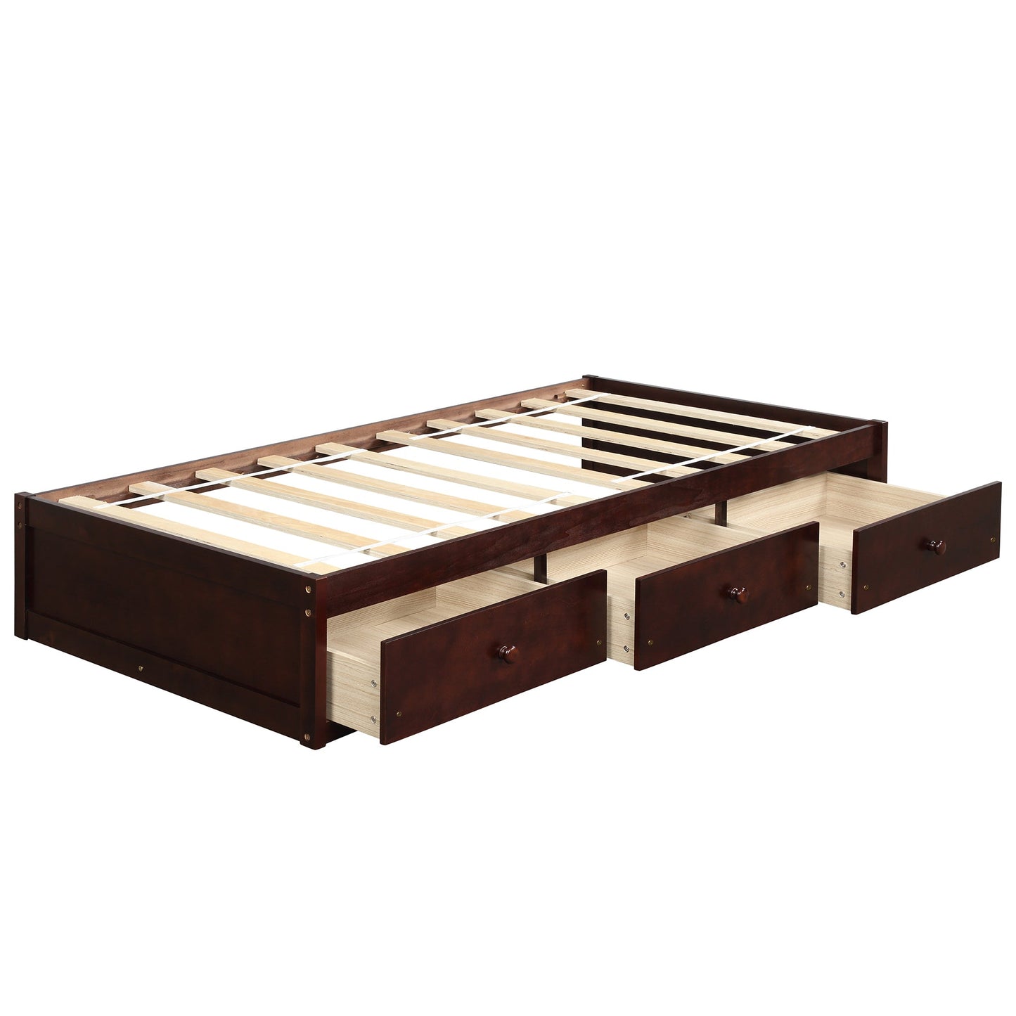 Twin Platform Bed with Storage – Elegant 3-Drawer Design
