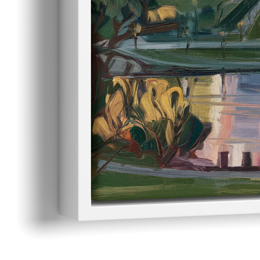 Salt Lake City Urban Landscape - Close-Up White Frame Canvas