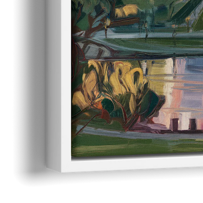 Salt Lake City Urban Landscape - Close-Up White Frame Canvas
