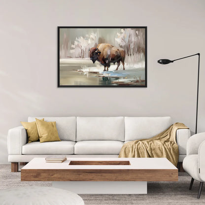 Buffalo Waterfront Serenity - Living Room Black Frame Canvas