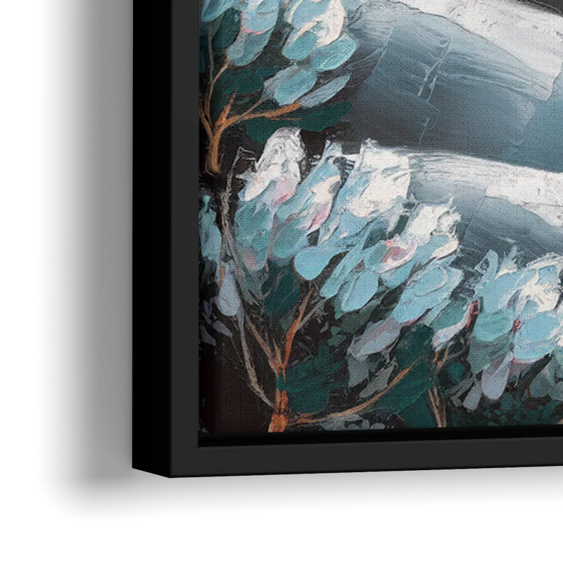 Fort Wayne Winter Wonderland - Close-Up Black Frame Canvas