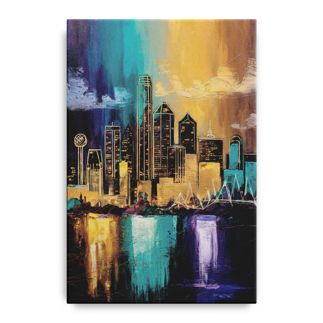 Dallas Iconic Skyline - Canvas Wall Art