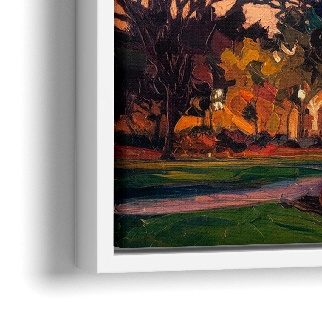 Austin Ut Tower Glow - Close-Up White Frame Canvas