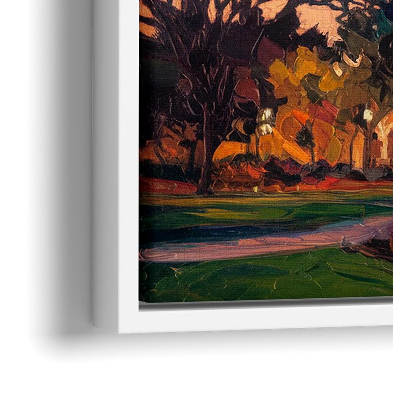 Austin Ut Tower Glow - Close-Up White Frame Canvas