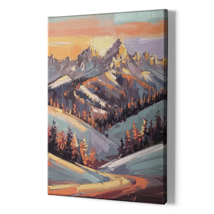 Park City Sunrise Panorama - Canvas Print Art Sides