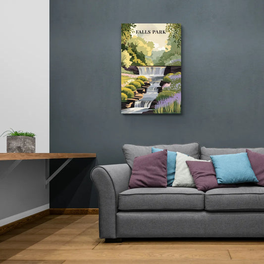 Greenville Scenic Falls Park - Canvas Wall Art Living Room