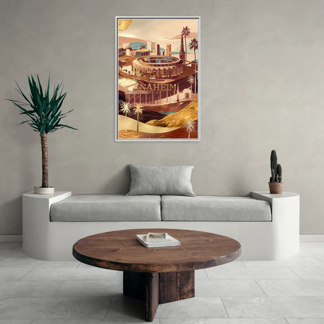 Anaheim Historic Landmarks - Living Room White Frame Canvas