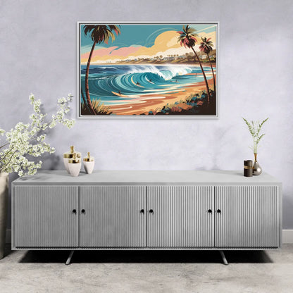 San Diego Surf Culture - Living Room White Frame Canvas