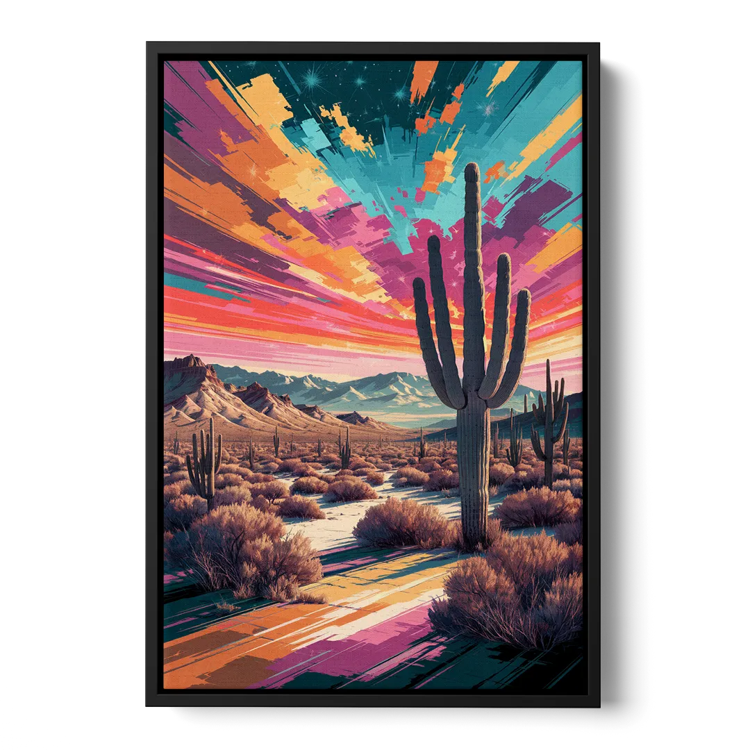 Chandler Desert Sunset - Black Frame Canvas