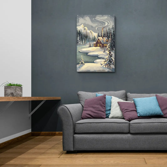 Lake Placid Winter Wonderland - Canvas Wall Art Living Room