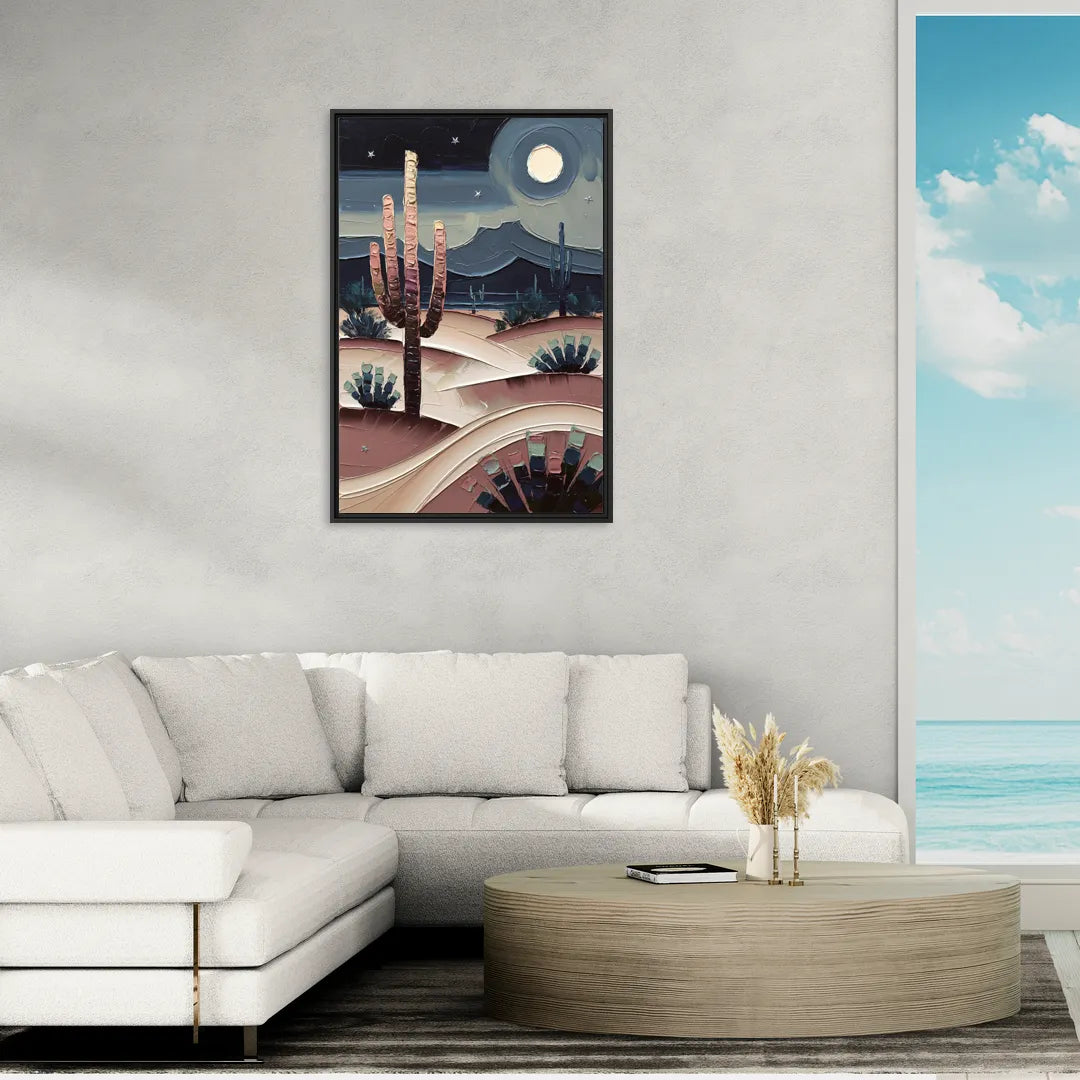 Scottsdale Desert Nights - Living Room Black Frame Canvas