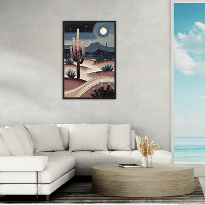 Scottsdale Desert Nights - Living Room Black Frame Canvas