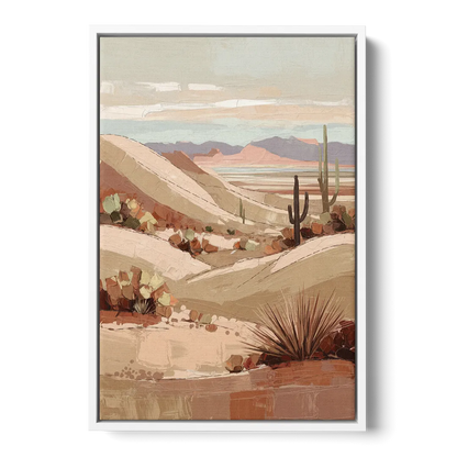 Marfa Desert Landscape - White Frame Canvas
