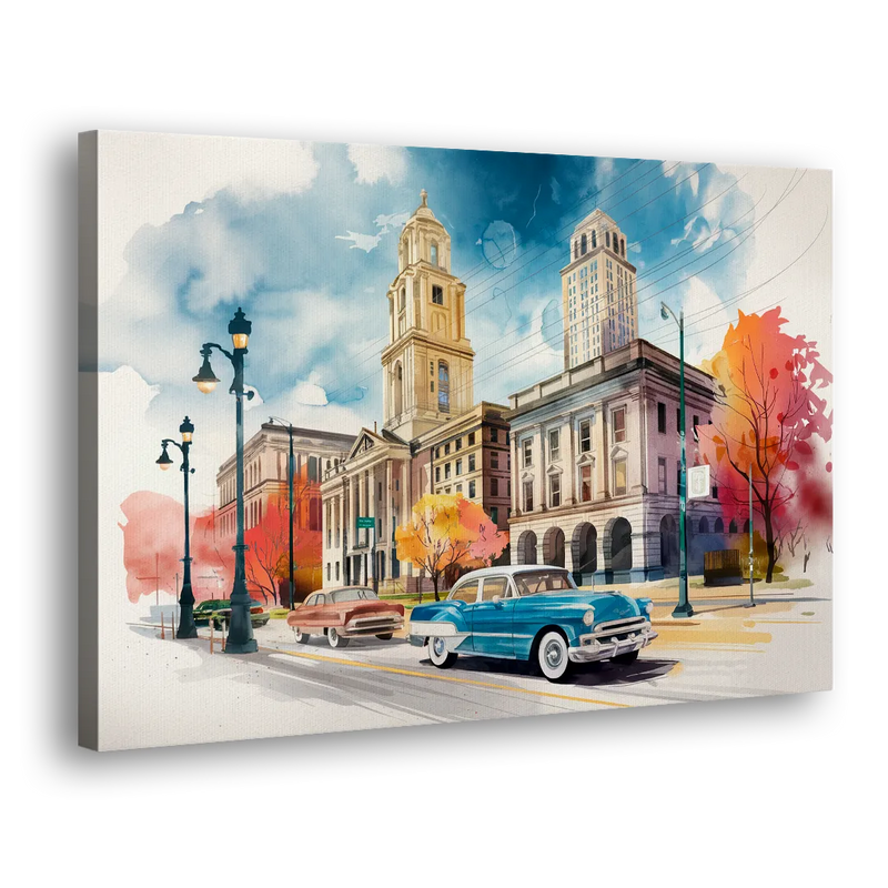 Buffalo Historic Downtown - Canvas Print Art Sides