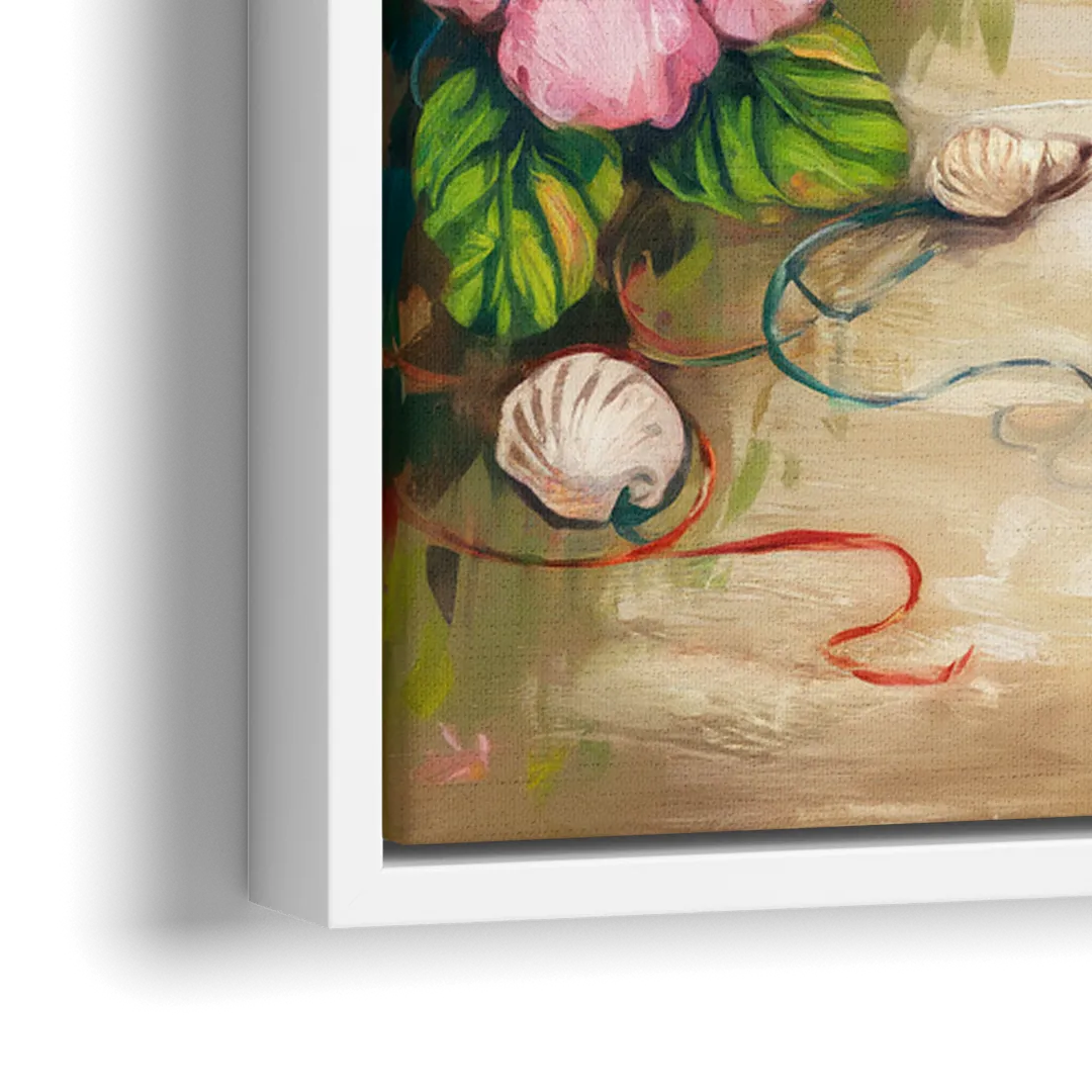 Key West Nautical Charm - Close-Up White Frame Canvas
