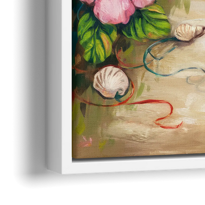 Key West Nautical Charm - Close-Up White Frame Canvas