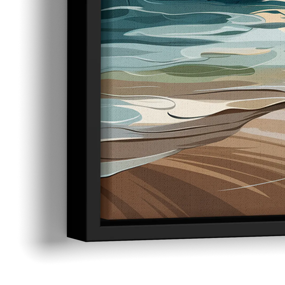 Mobile Coastal Vibes - Close-Up Black Frame Canvas