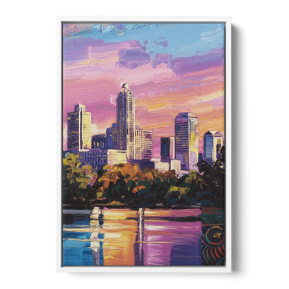 Austin East Side Murals - White Frame Canvas