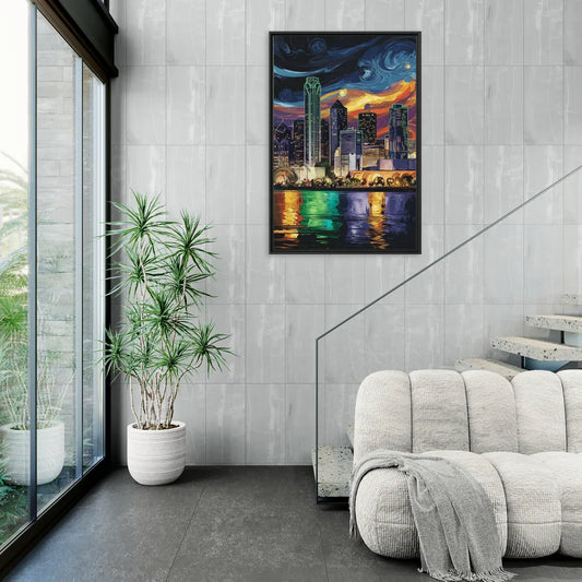 Dallas Scenic Views - Living Room Black Frame Canvas