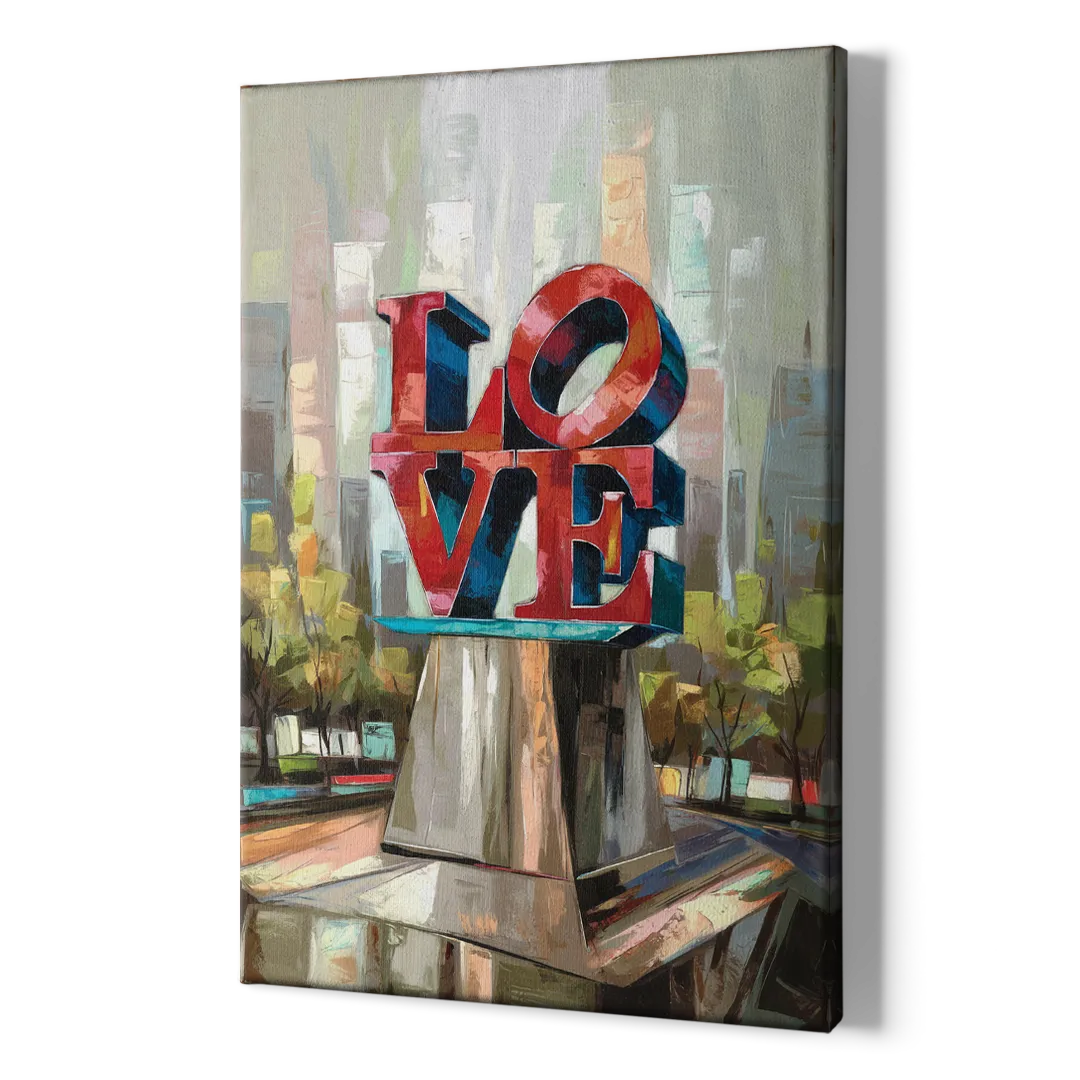 Philadelphia Love Sculpture - Canvas Print Art Sides