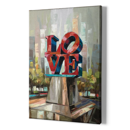 Philadelphia Love Sculpture - Canvas Print Art Sides