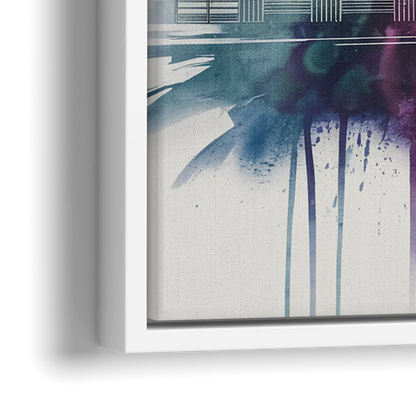Columbus Ohio Skyline - Close-Up White Frame Canvas