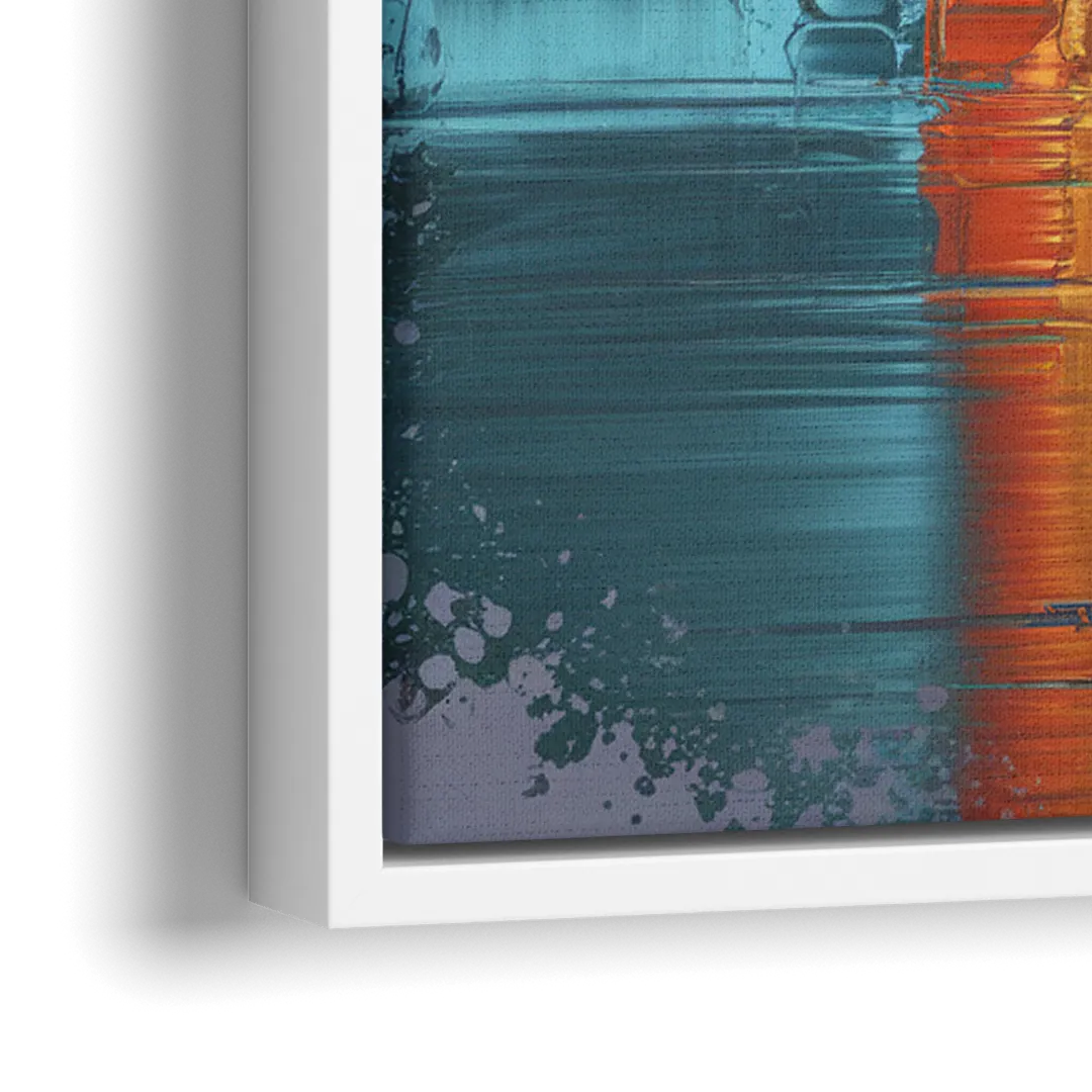 Oklahoma City Skyline Reflection - Close-Up White Frame Canvas