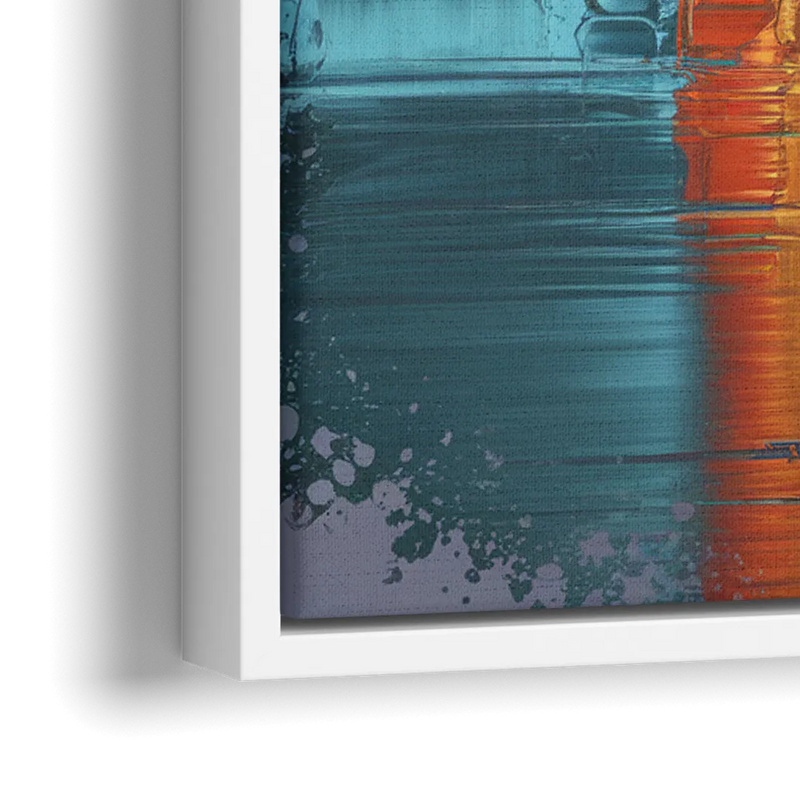 Oklahoma City Skyline Reflection - Close-Up White Frame Canvas