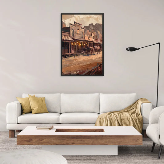Tombstone Old West Charm - Living Room Black Frame Canvas