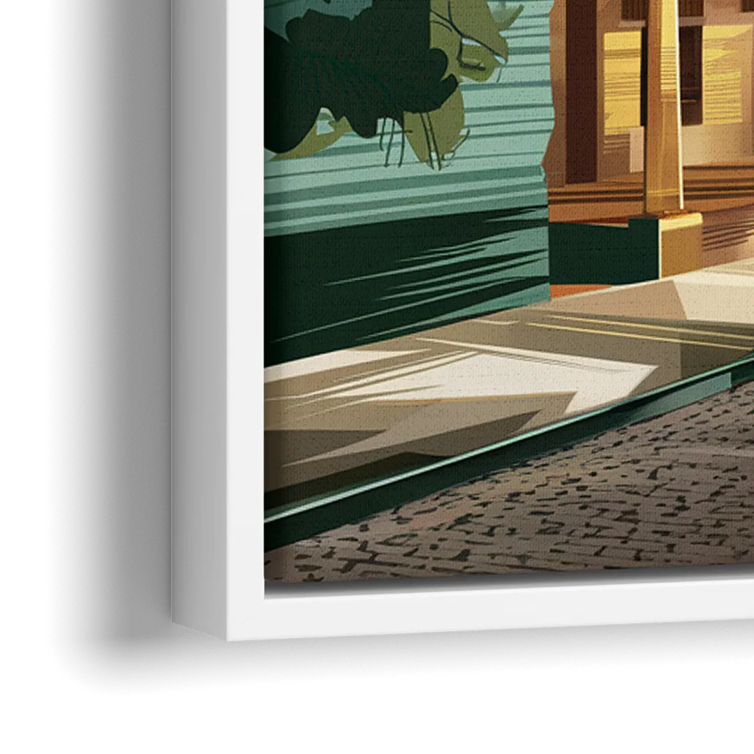 Fayetteville Historic Landmarks - Close-Up White Frame Canvas