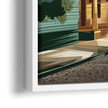 Fayetteville Historic Landmarks - Close-Up White Frame Canvas