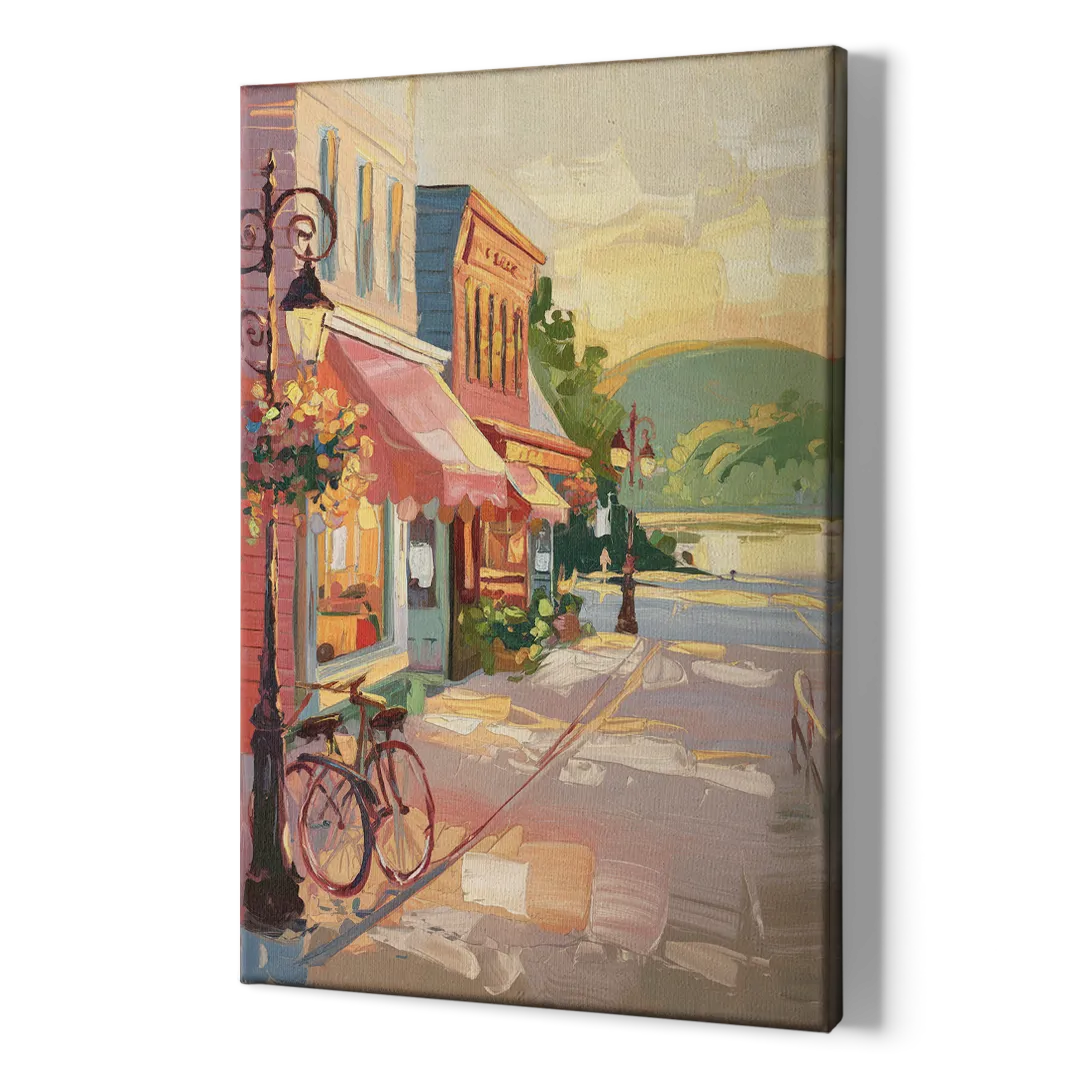 Mackinac Island Main Street Charm - Canvas Print Art Sides