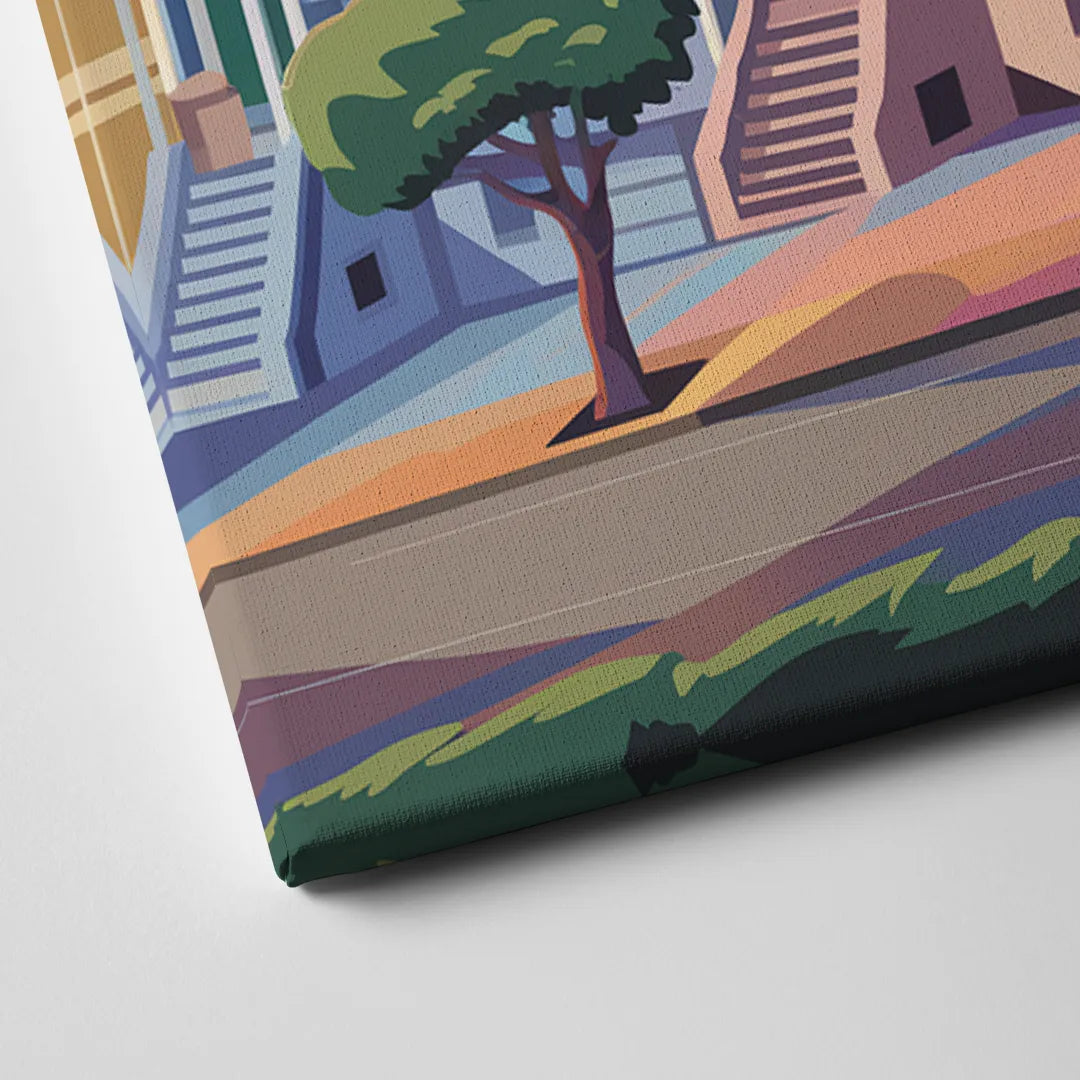 San Francisco Painted Ladies Canvas Close Up