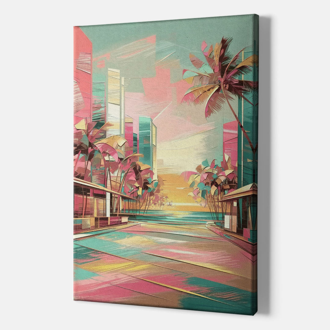 Miami Beach Vibes - Canvas Wall Art Indoor