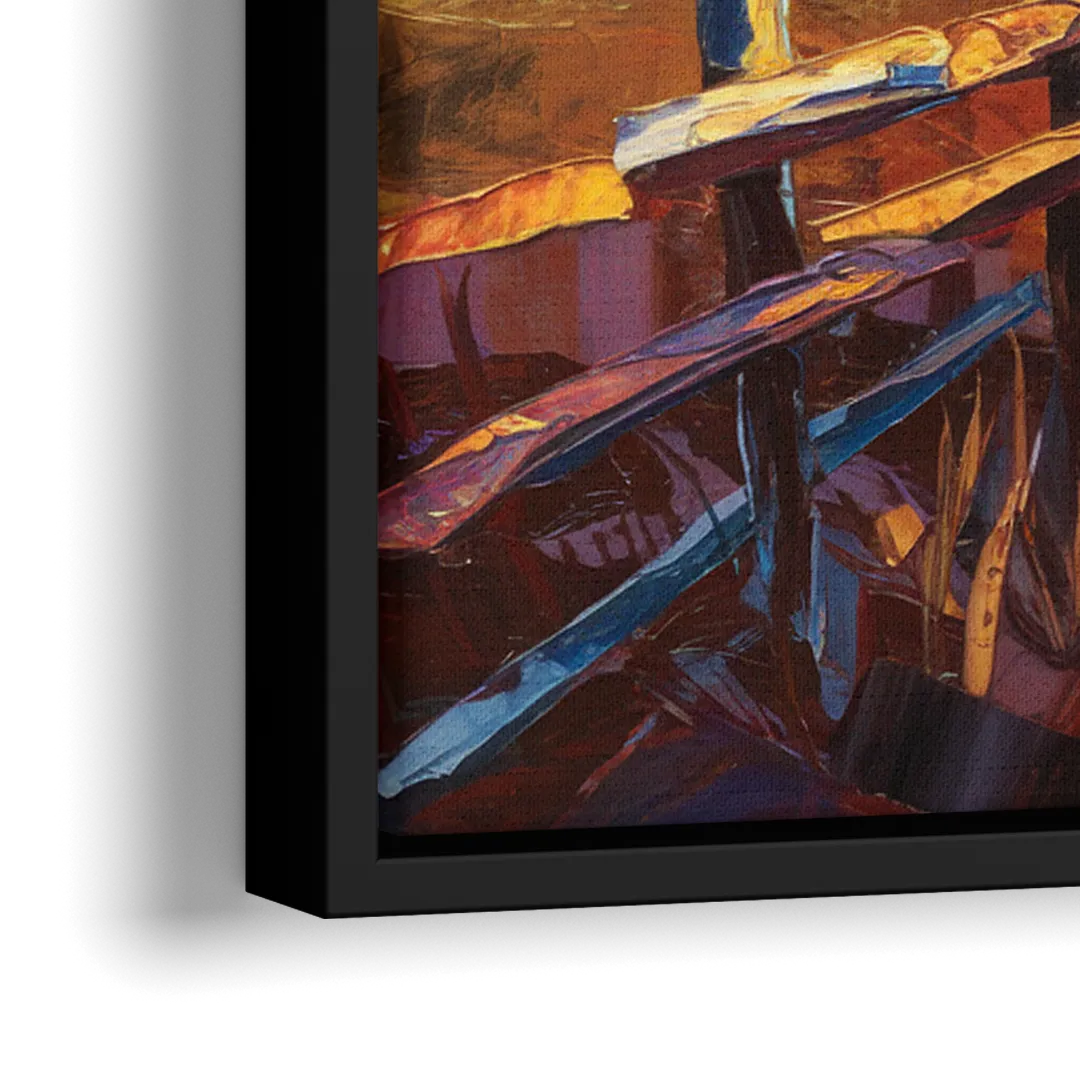 Jackson Hole Sunset Glow - Close-Up Black Frame Canvas