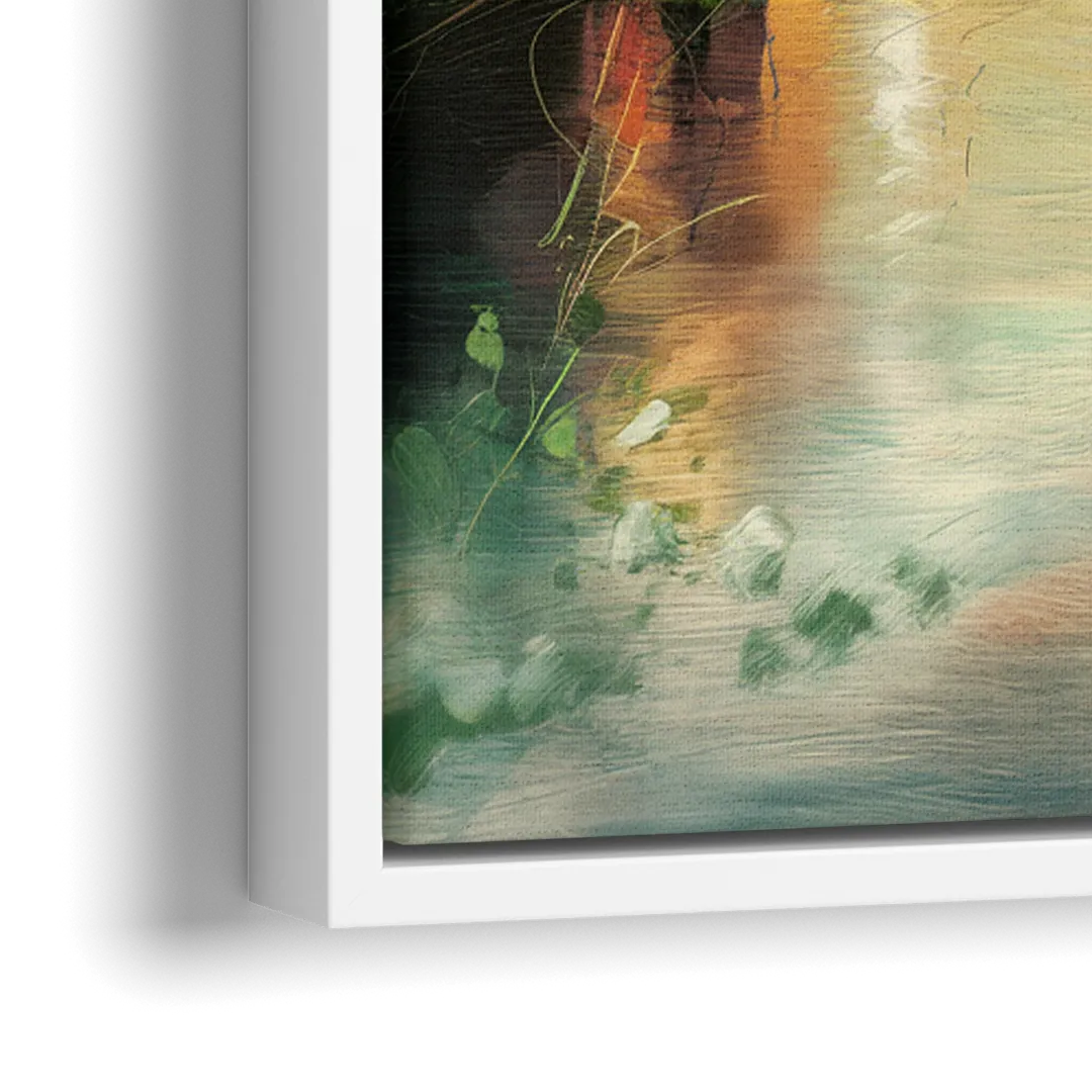 Durham Riverwalk Serenity - Close-Up White Frame Canvas