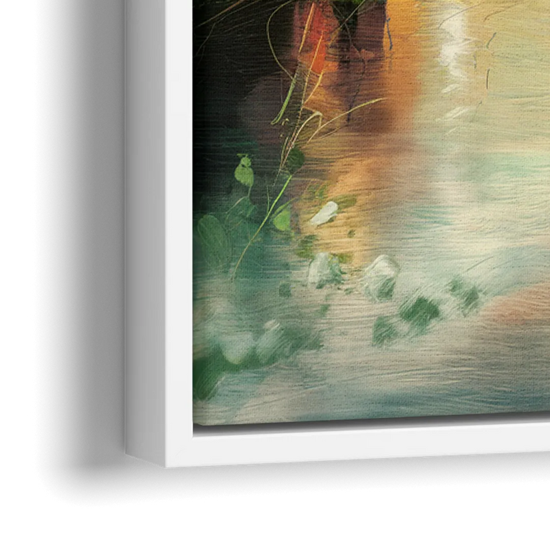 Durham Riverwalk Serenity - Close-Up White Frame Canvas