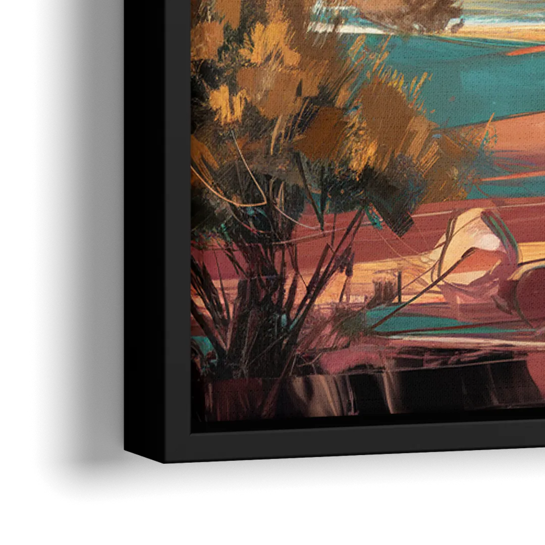 Mesa City Skyline - Close-Up Black Frame Canvas