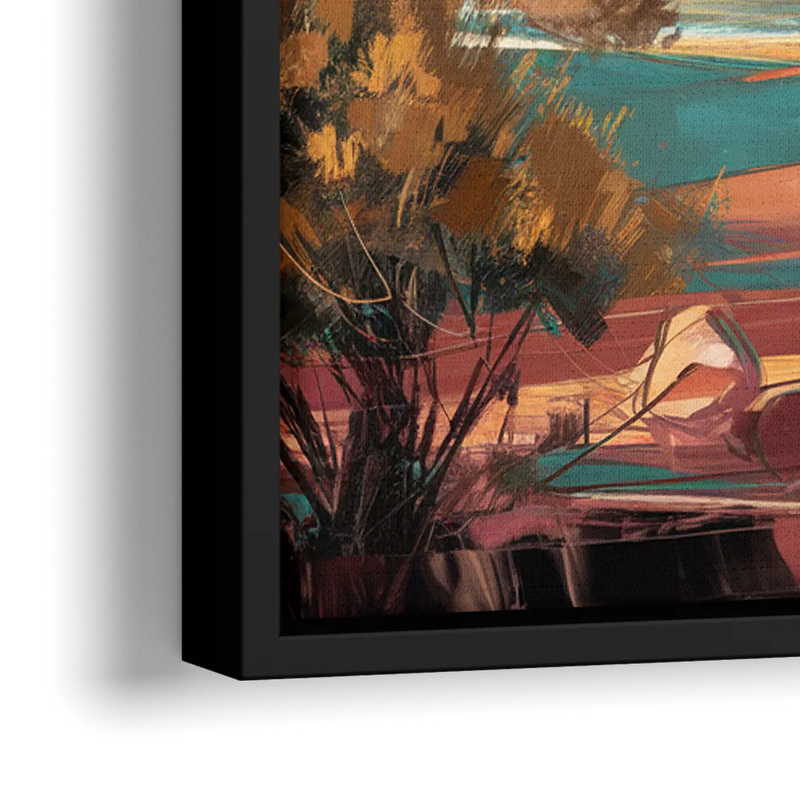 Mesa City Skyline - Close-Up Black Frame Canvas