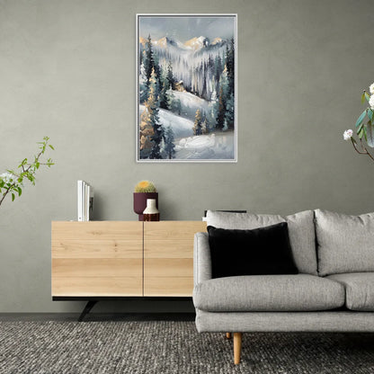 Vail Winter Wonderland - Living Room White Frame Canvas
