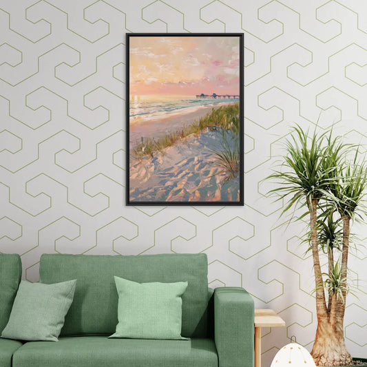 Virginia Beach Oceanfront Serenity - Living Room Black Frame Canvas