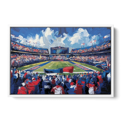 Buffalo Bills Stadium Energy - White Frame Canvas