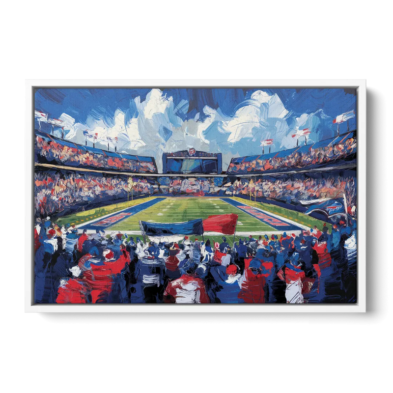 Buffalo Bills Stadium Energy - White Frame Canvas