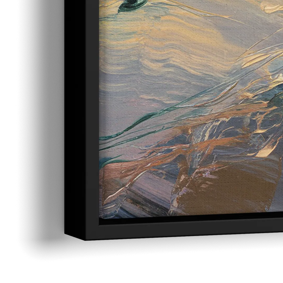 Rochester Genesee River View - Close-Up Black Frame Canvas
