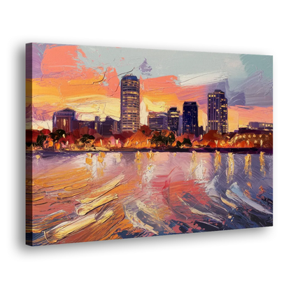 Baltimore Inner Harbor Sunset - Canvas Print Art Sides