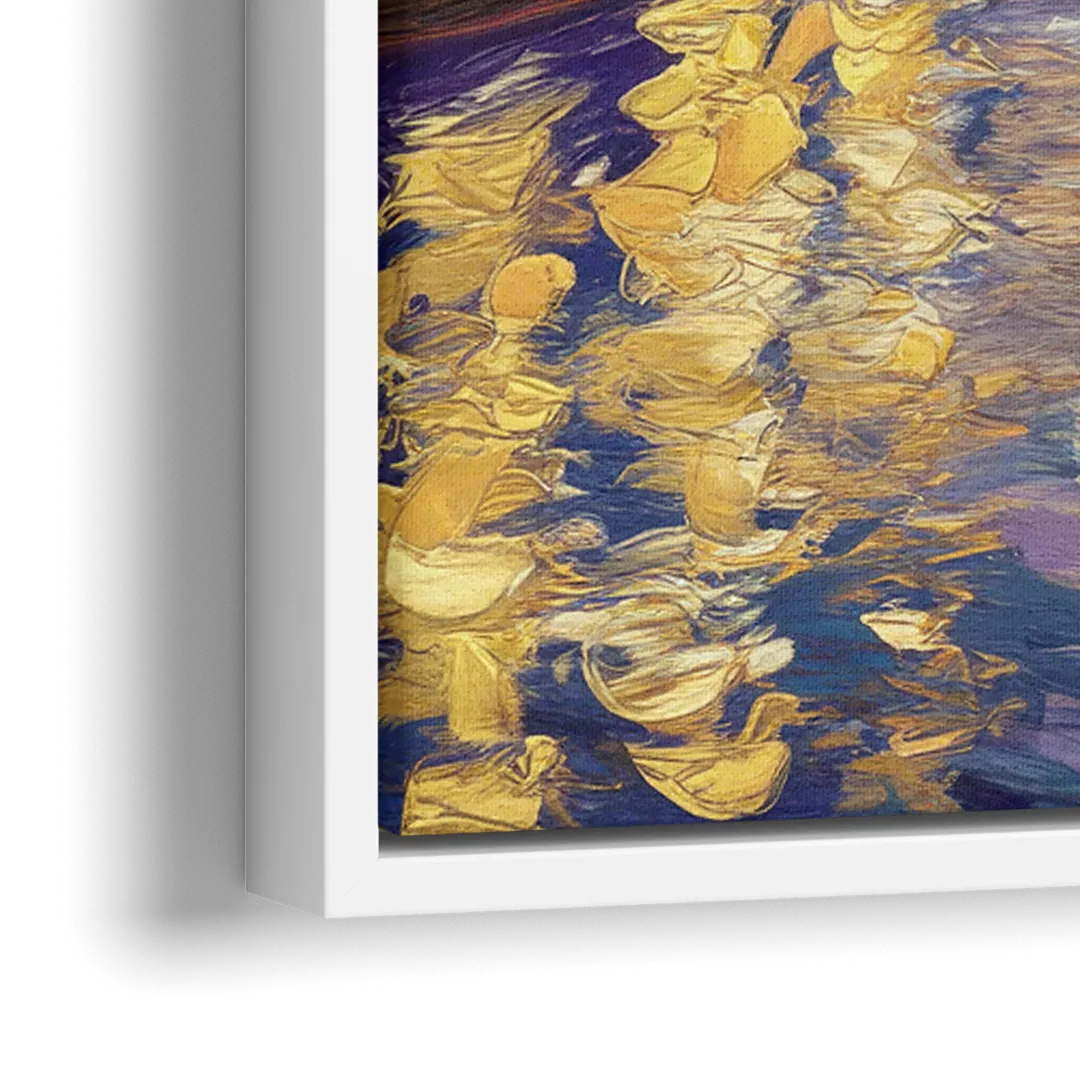 Chicago Riverwalk Charm - Close-Up White Frame Canvas